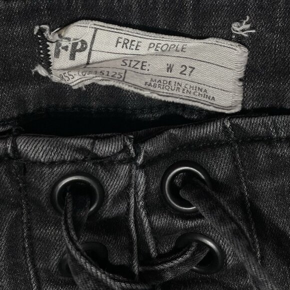 Free People Womens High Waist Jeans Size 27 Lace Up Front Skinny 61855-16515125 - Picture 6 of 7
